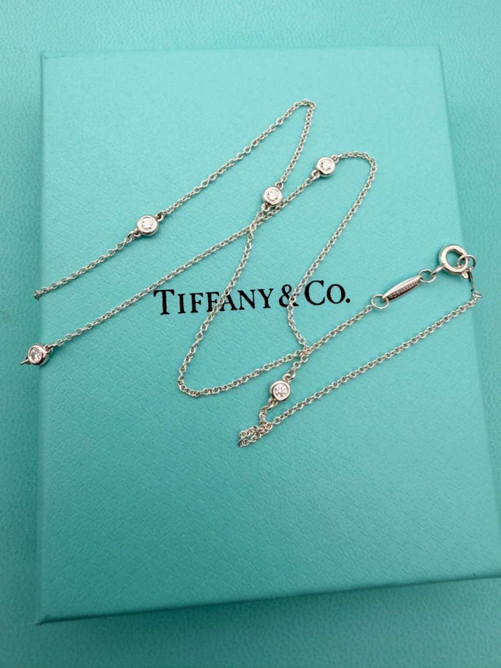 Tiffany & Co. New 16” Dbty 5 Diamond 0.15 Ctw Necklace Sterling silver